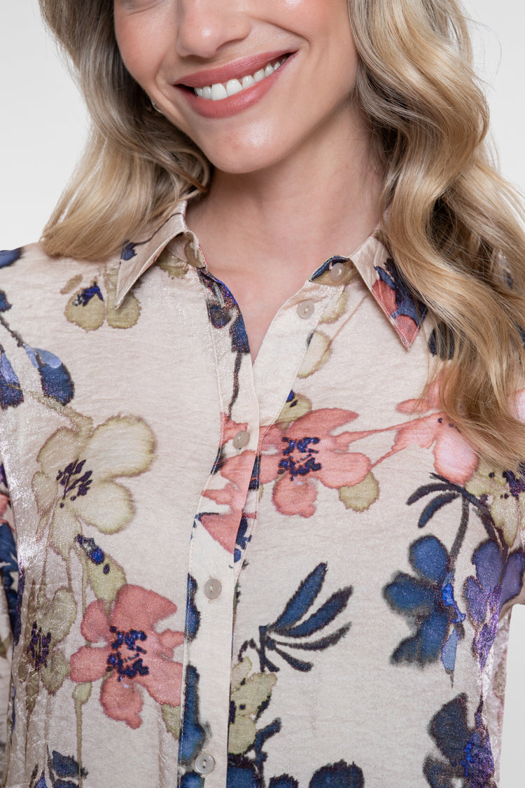 Geisha blouse met kleurrijke florale print
