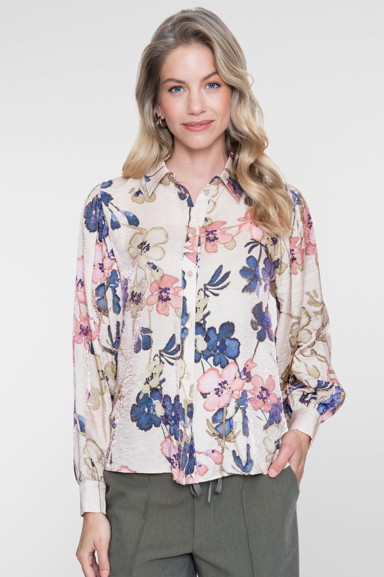 Geisha blouse met kleurrijke florale print