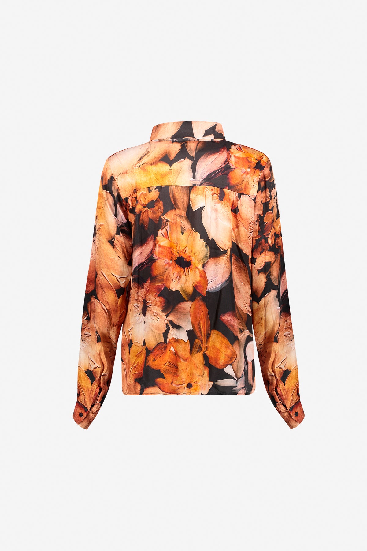 Geisha floral blouse met lurex schouderdetail