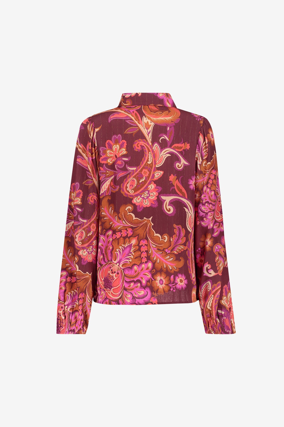 Geisha blouse met paisleyprint en lurexdetails