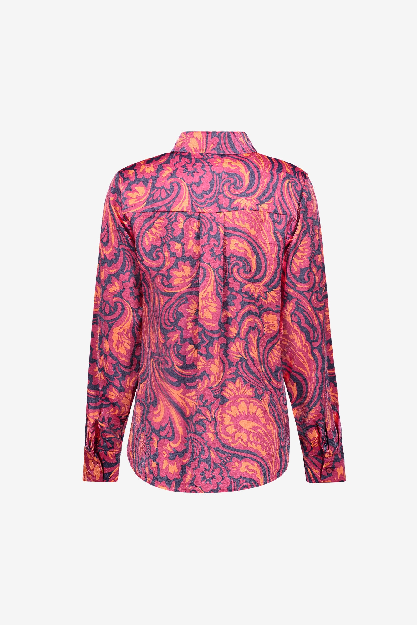 Geisha blouse met sierlijke print en glans