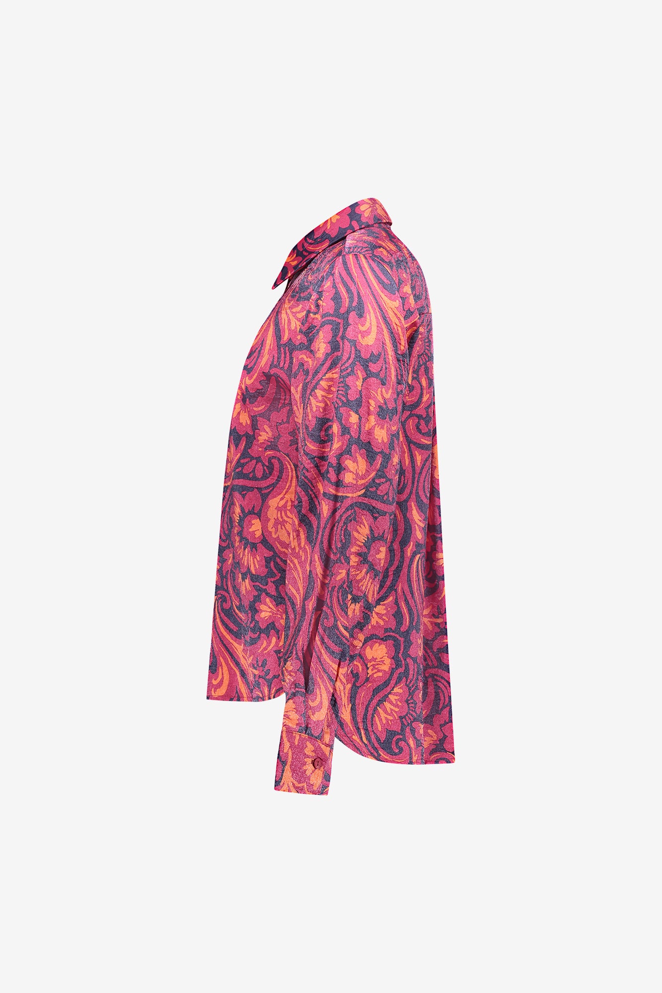Geisha blouse met sierlijke print en glans