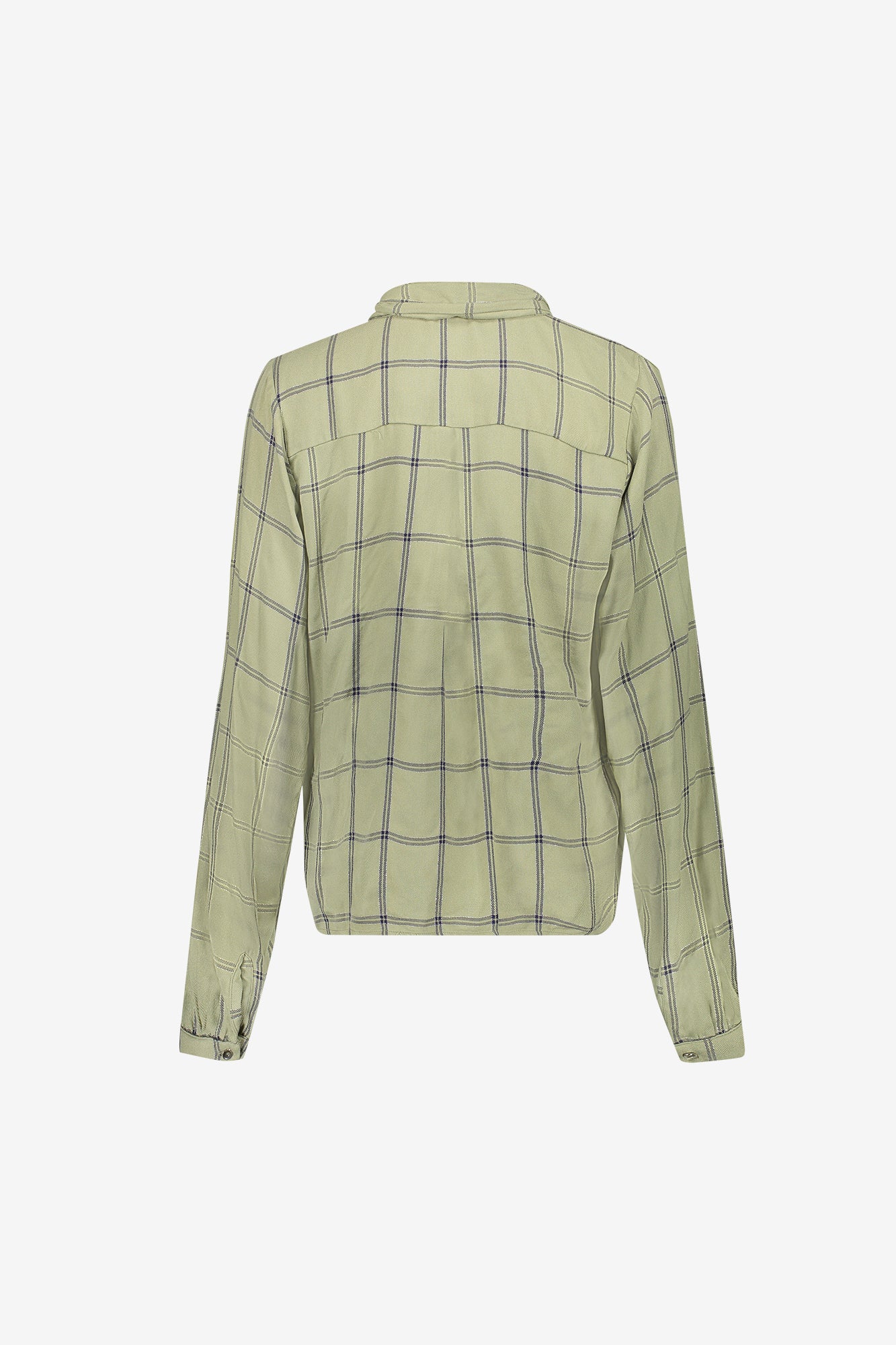 Geisha blouse met strikdetail en ruitdessin
