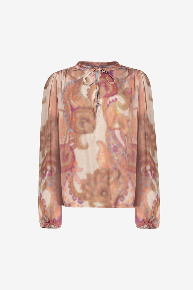 Geisha viscose top met zachte dessinprint