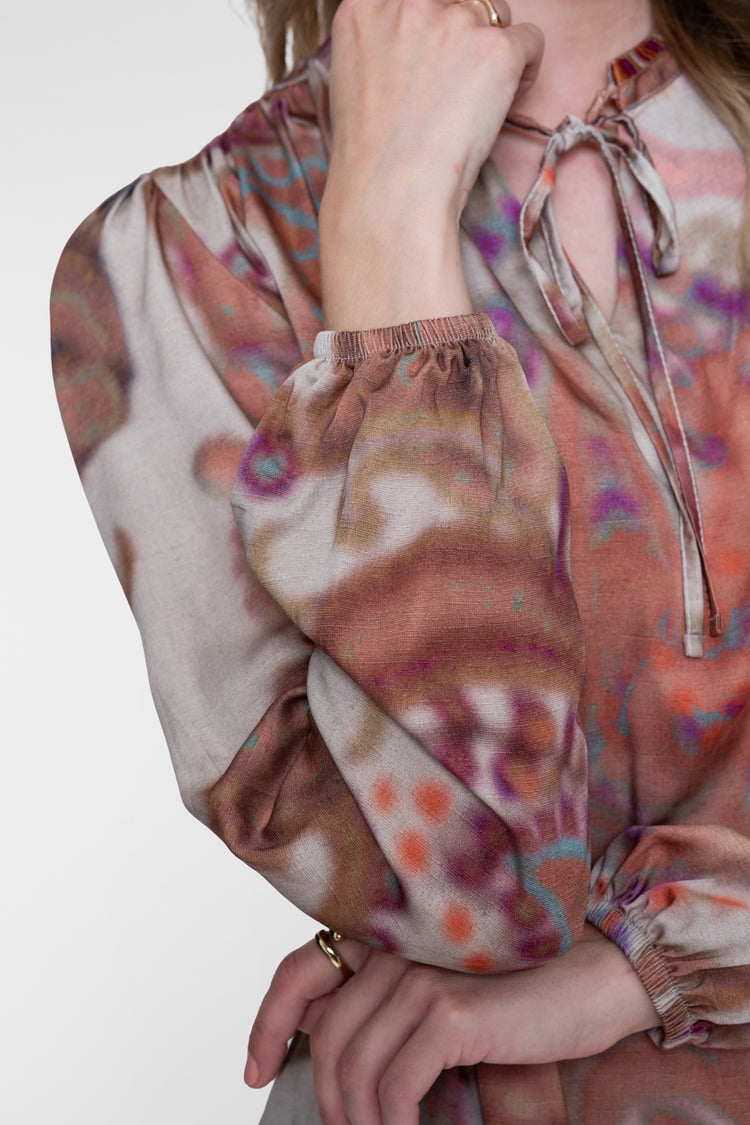 Geisha viscose top met zachte dessinprint