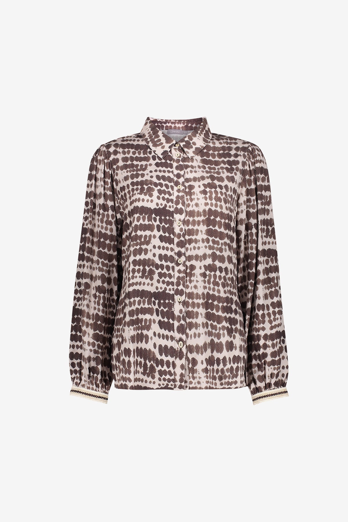 Geisha blouse met Bambi-geïnspireerde print en sierlijke details