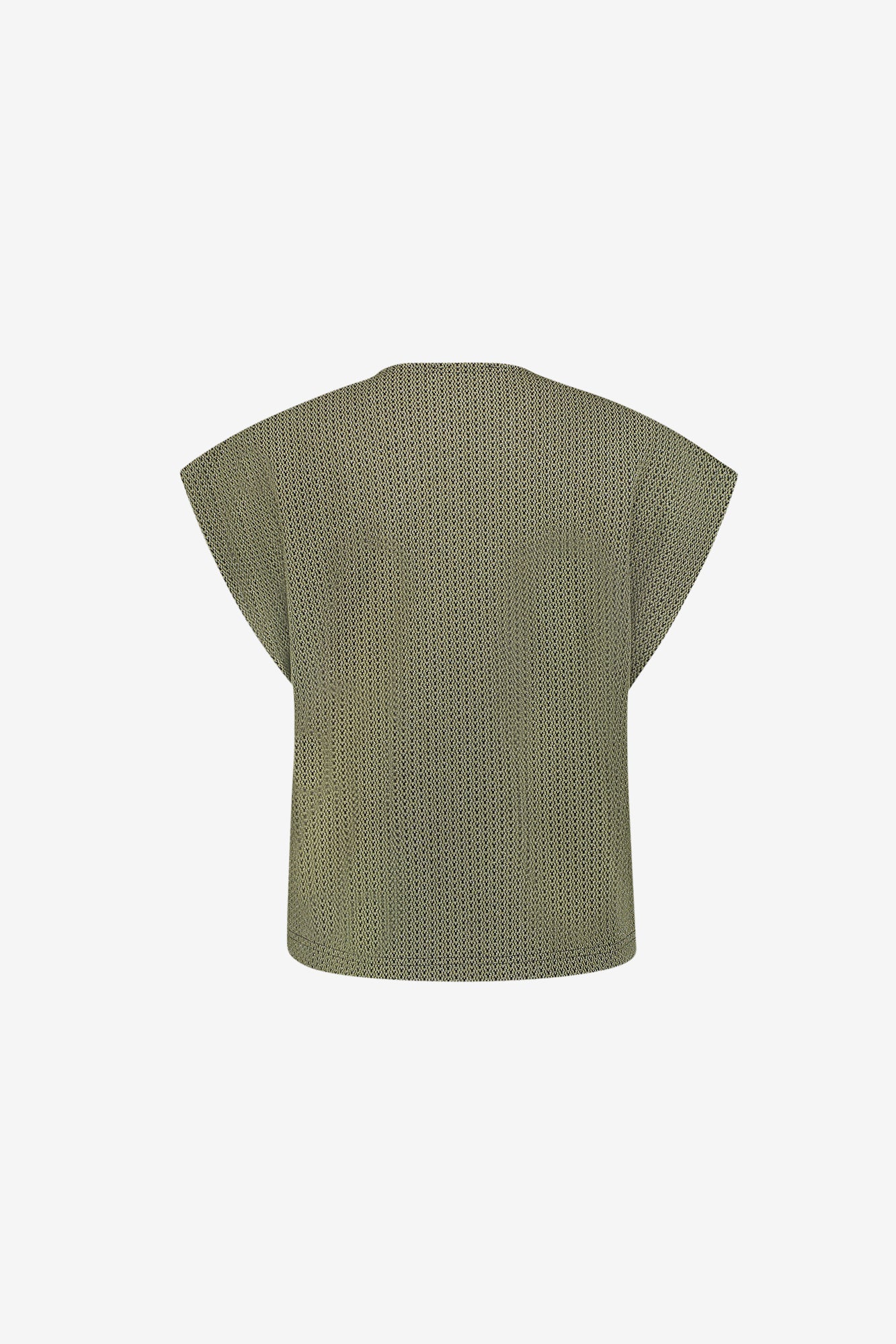 Geisha top met overslagdetail en subtiele lurexglans