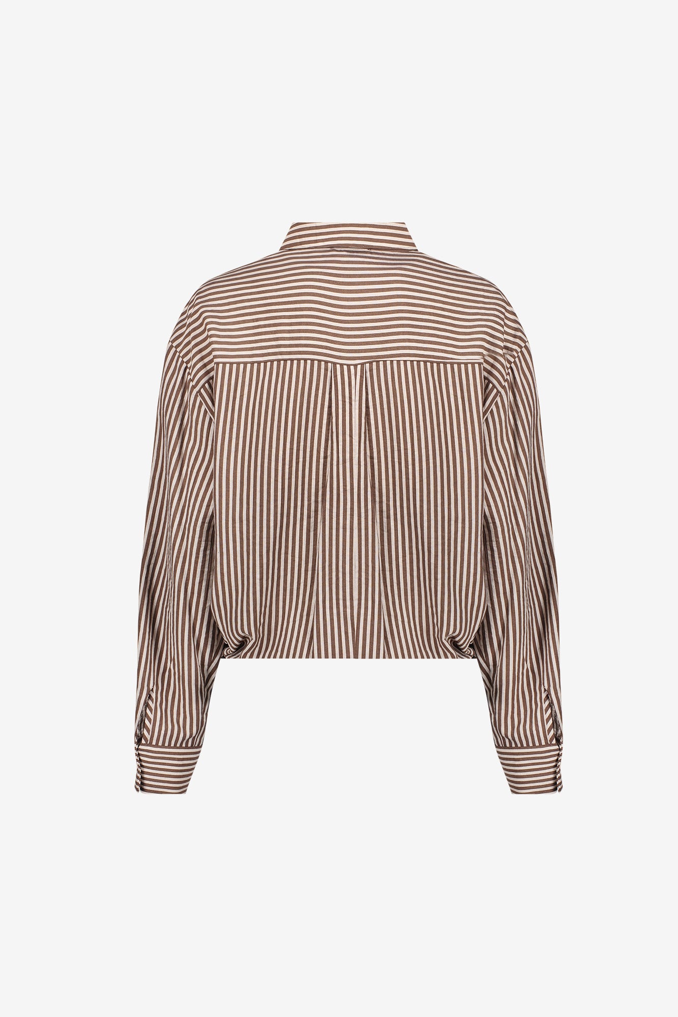 Geisha gestreepte blouse met strikdetail en borstzak