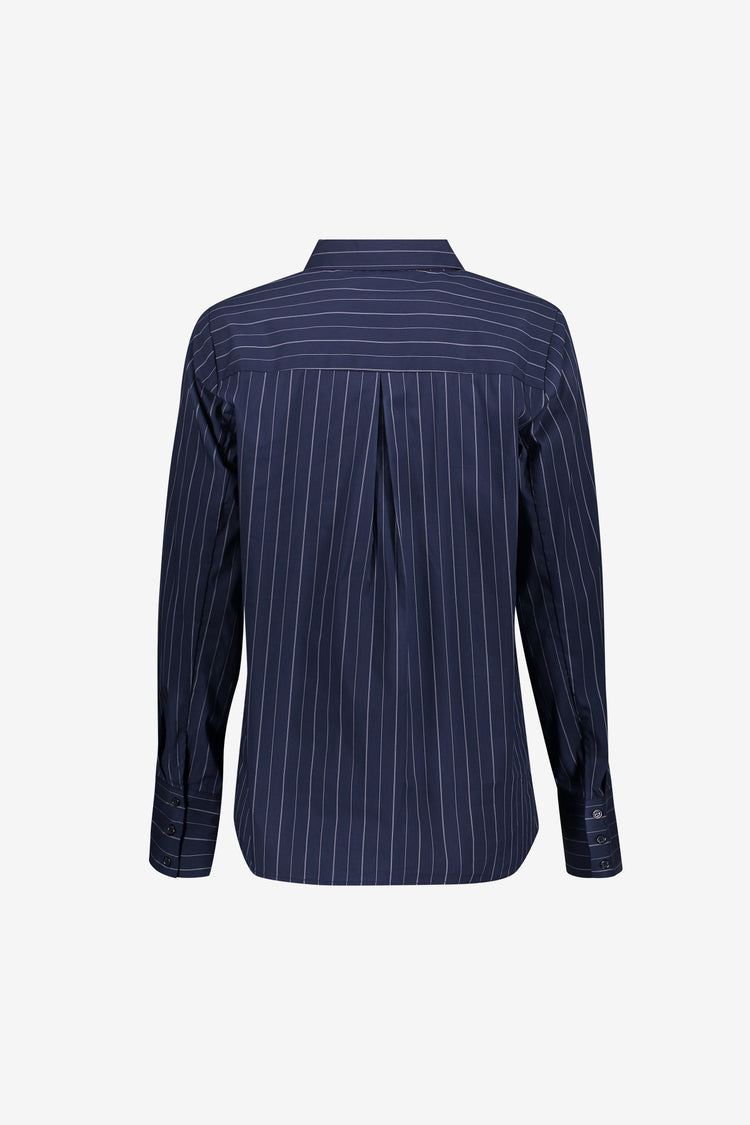 Geisha blouse met krijtstreep en getailleerd detail