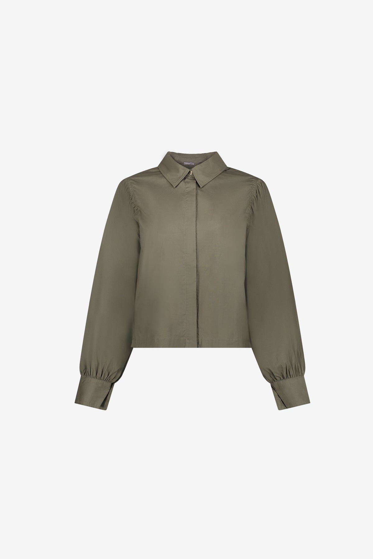 Geisha blouse met plooidetails in moss groen