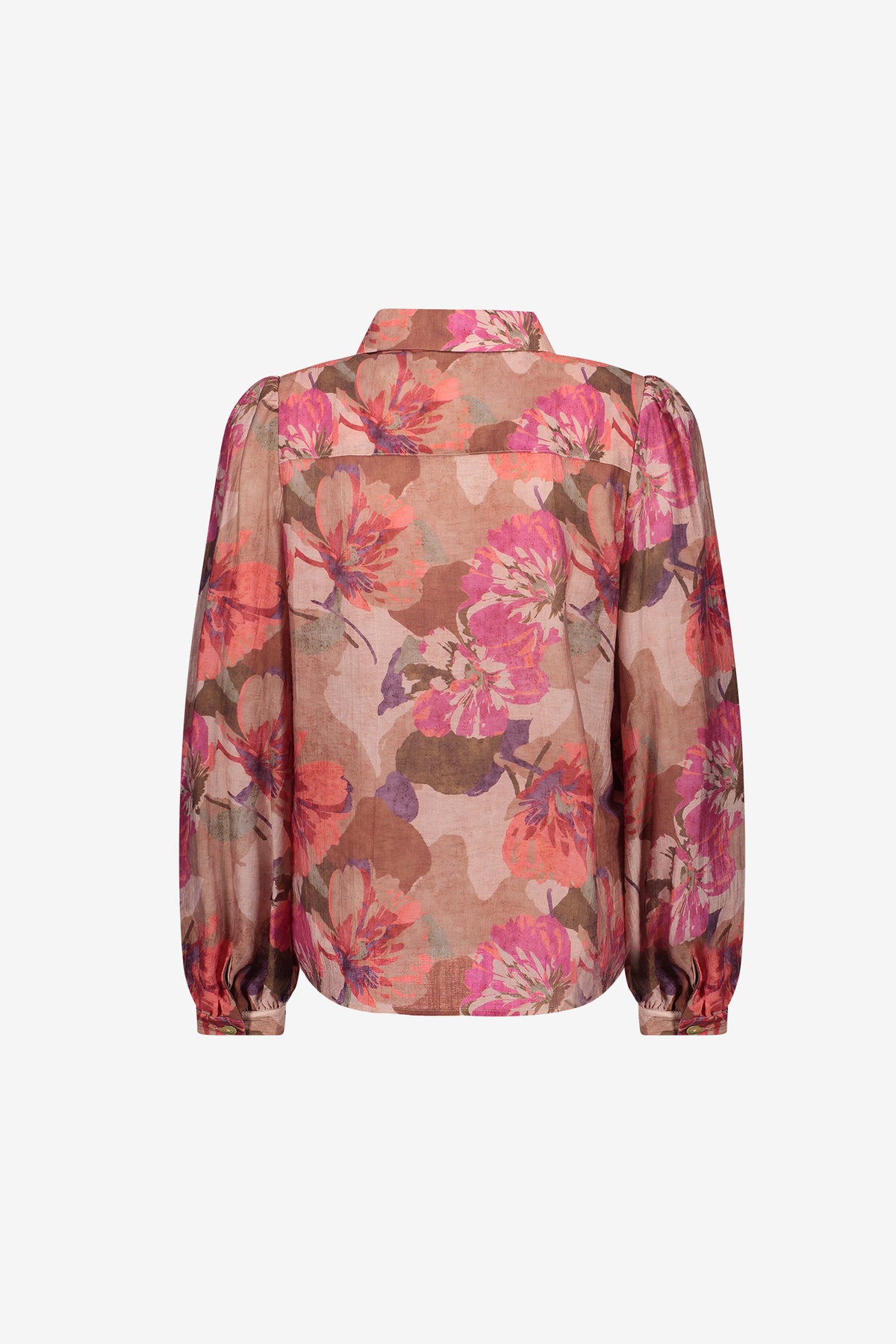 Geisha blouse met bloemenprint en pofmouwen