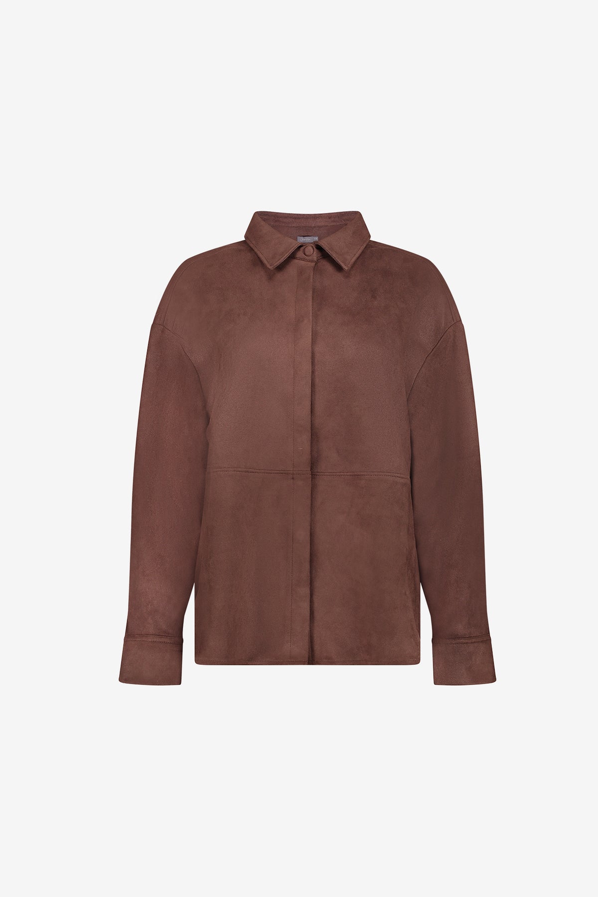 Geisha dames overshirt met suède-look en drukknoopsluiting