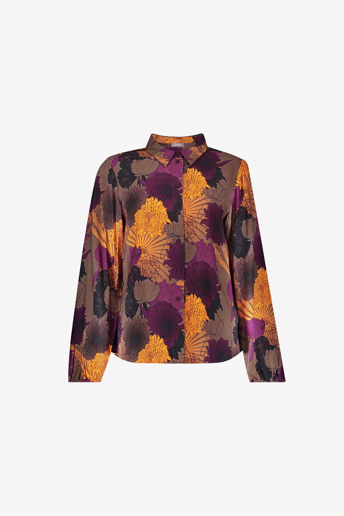 Geisha blouse met bloemenprint in warme herfsttinten