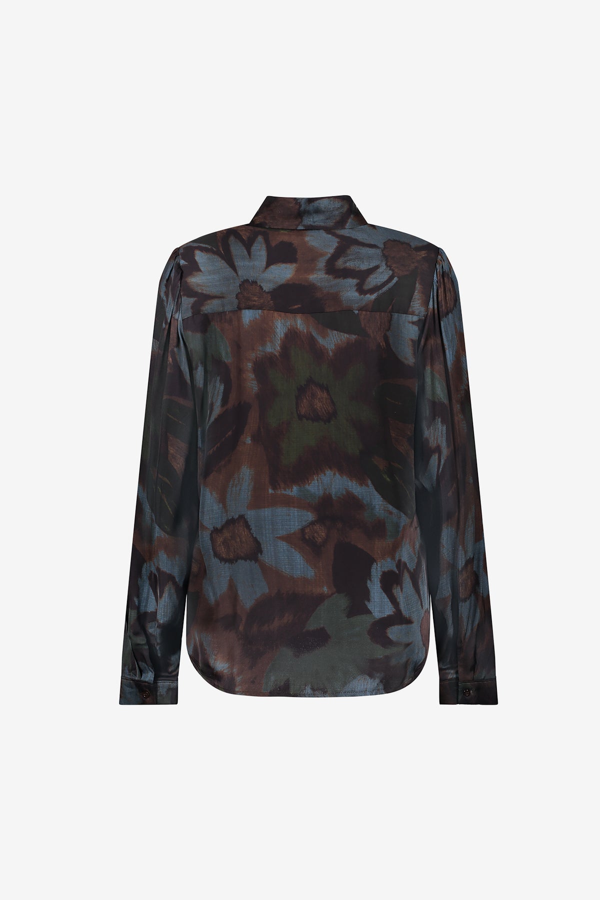 Geisha dames blouse met bloemenprint en satijnachtige glans