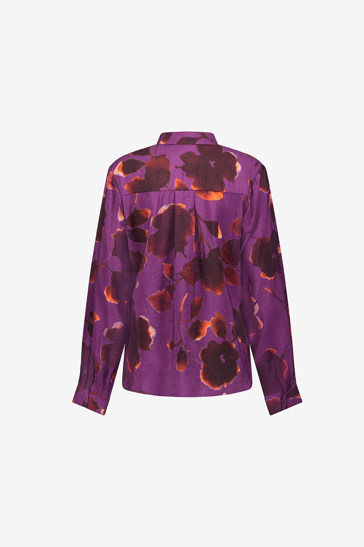 Geisha paarse blouse met abstracte bloemenprint