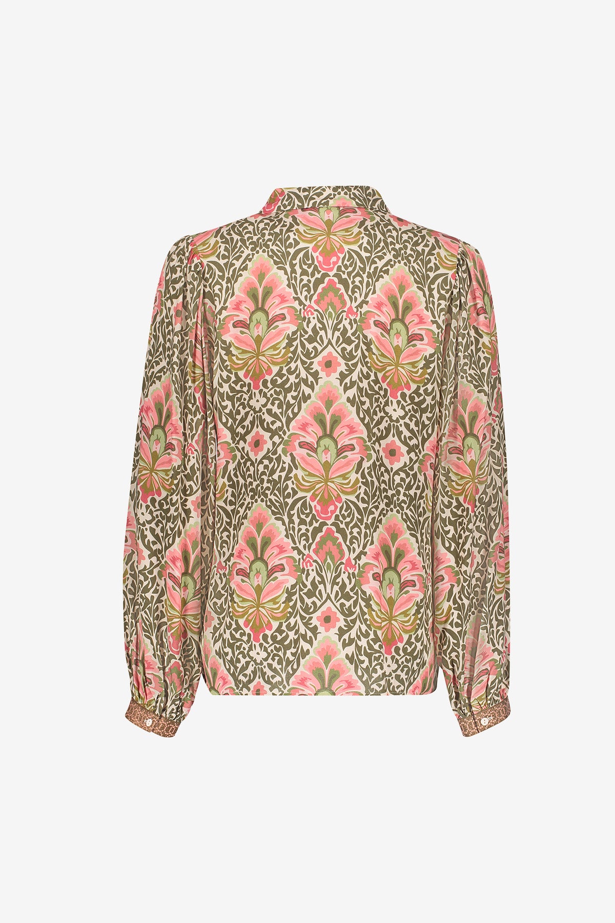 Geisha blouse met barokdessin en sierlijke mouwen