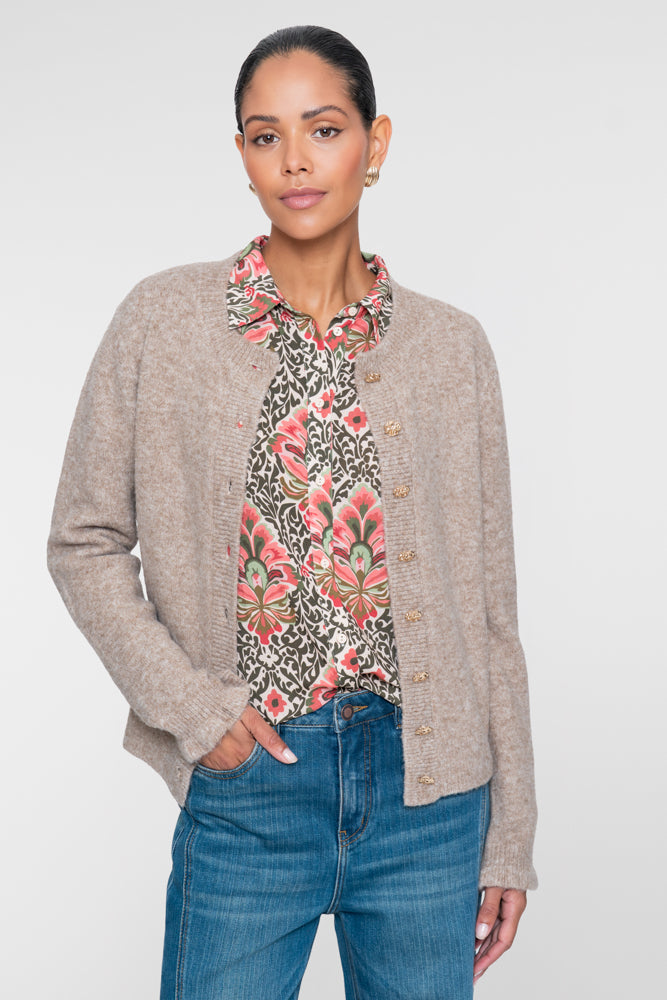 Geisha blouse met barokdessin en sierlijke mouwen