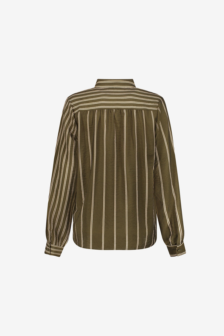 Geisha viscose blouse met streepdessin en speelse lijnvoering