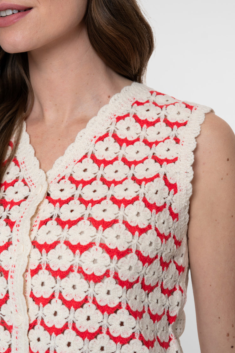Geisha gehaakt jacquard vest