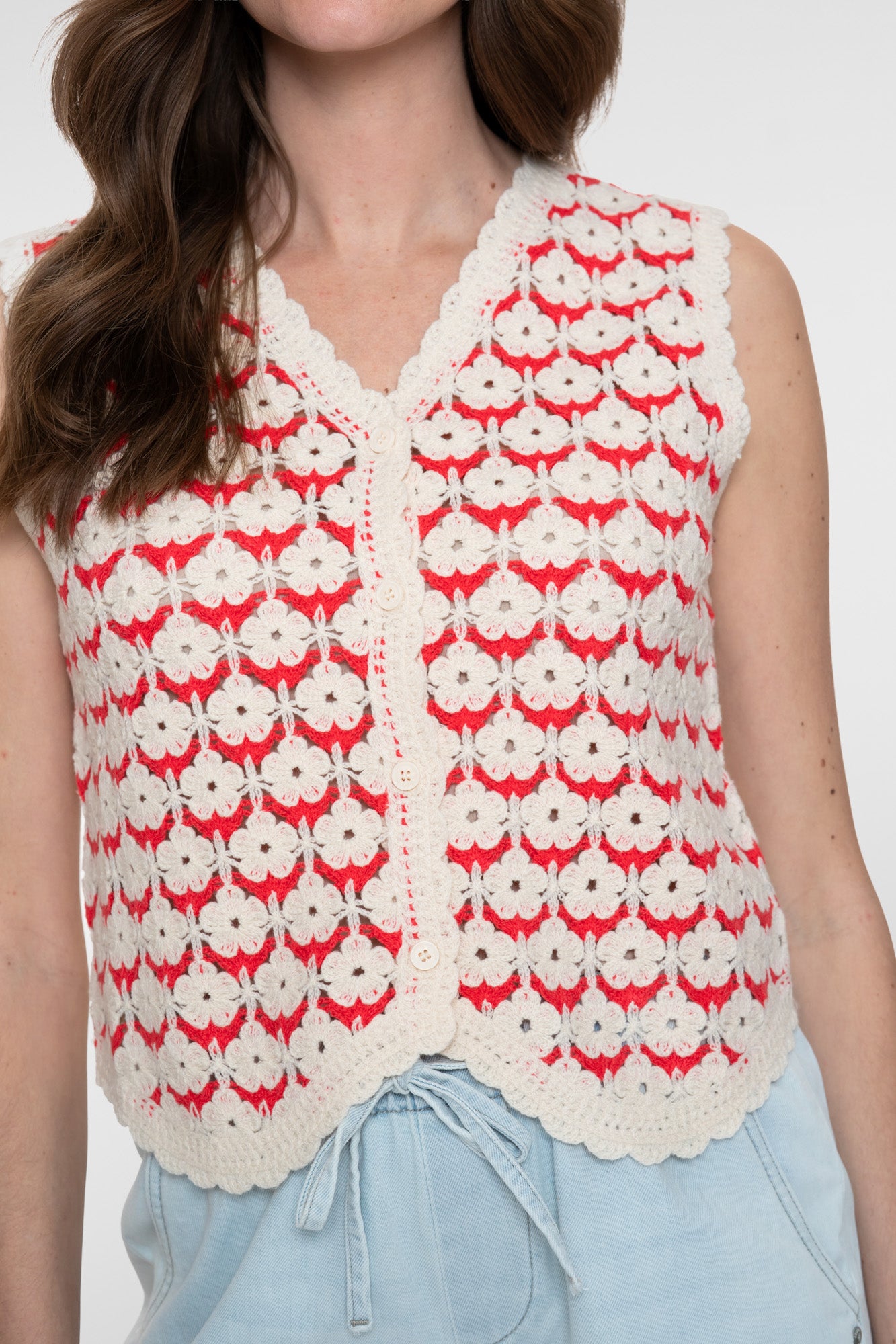 Geisha gehaakt jacquard vest