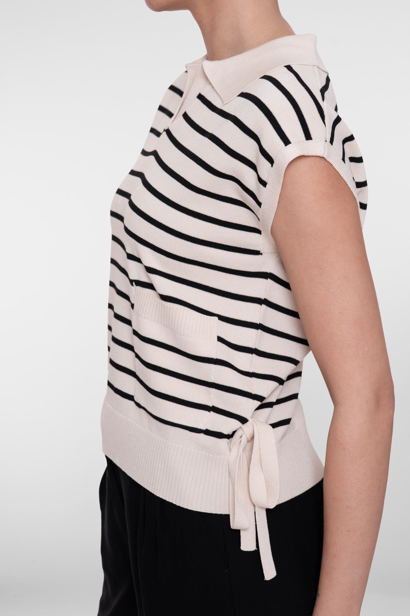 Geisha knit polo gestreept