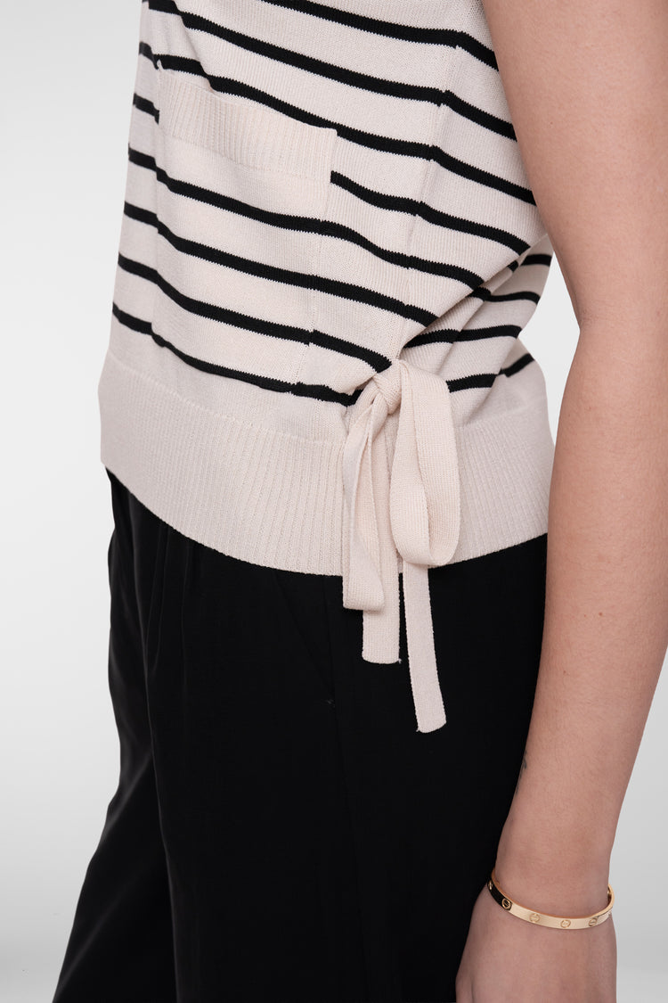 Geisha knit polo gestreept