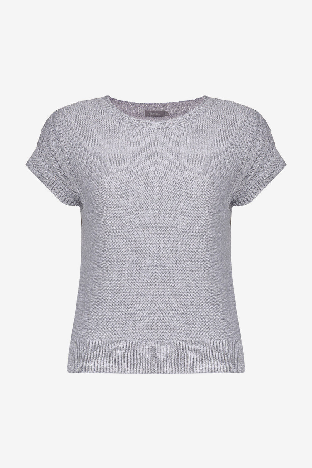 Geisha gebreide top met subtiele glans in zilvergrijs