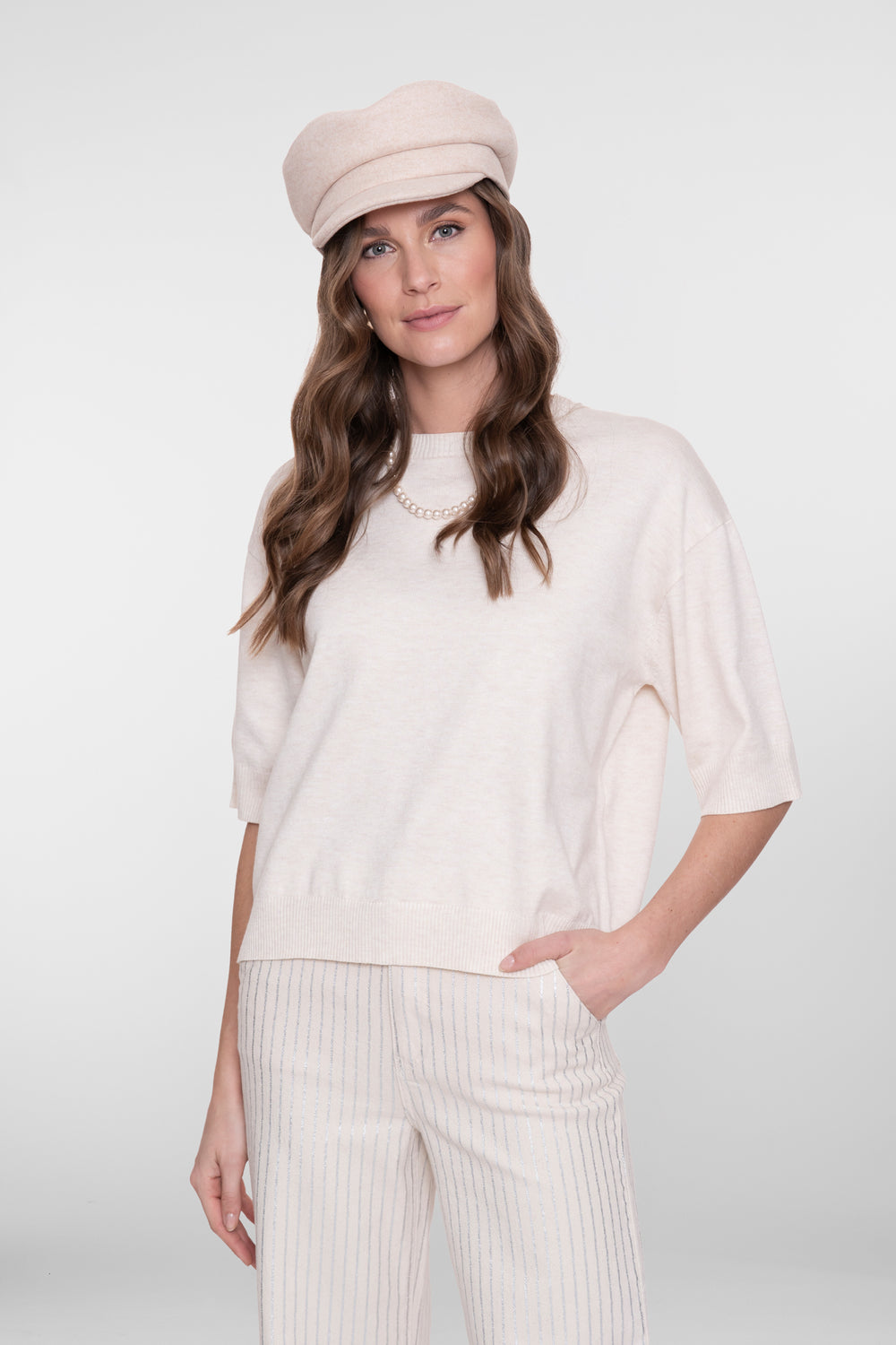 Geisha losvallende beige trui