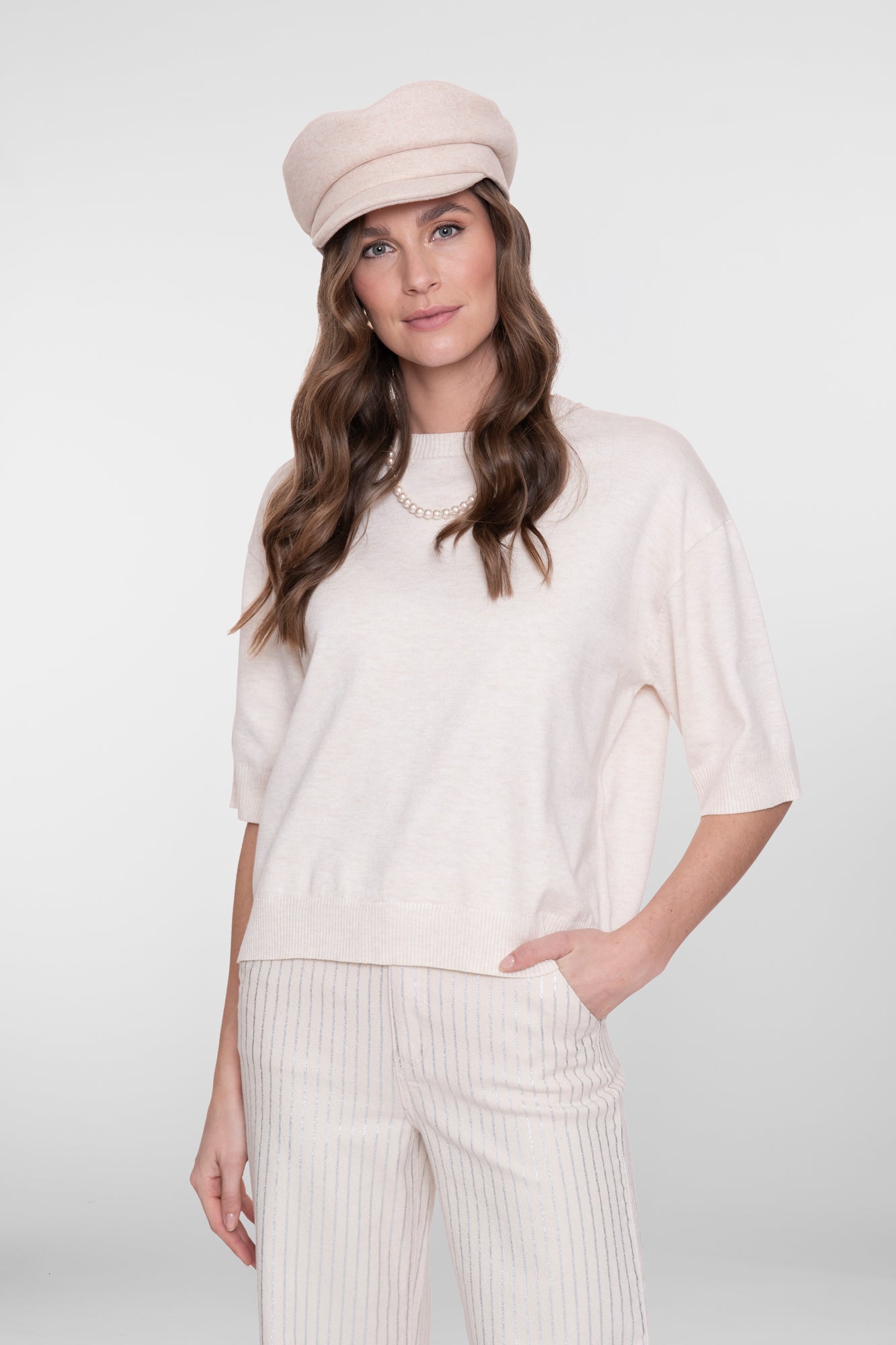 Geisha losvallende beige trui