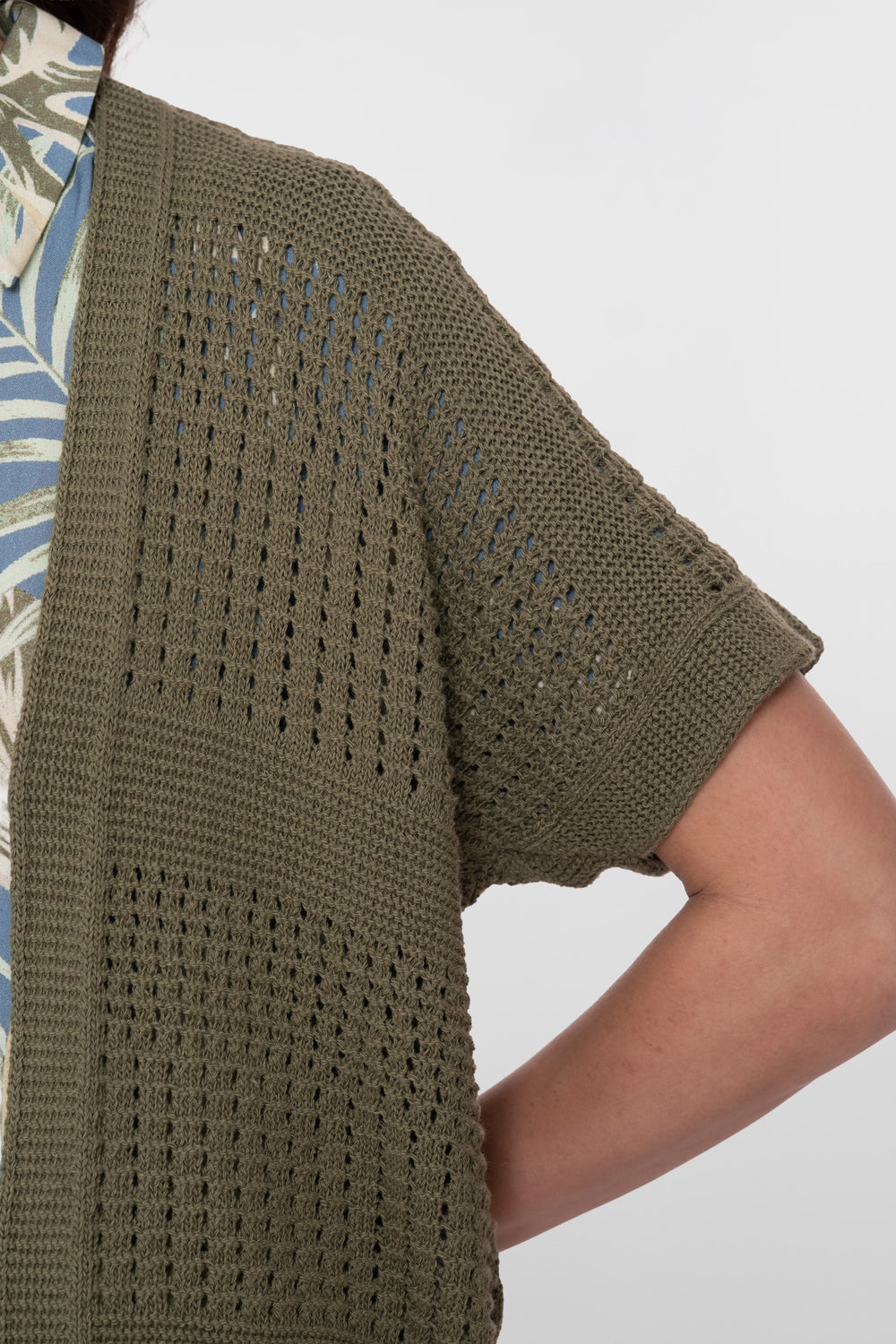 Geisha gehaakt vest met openvalling