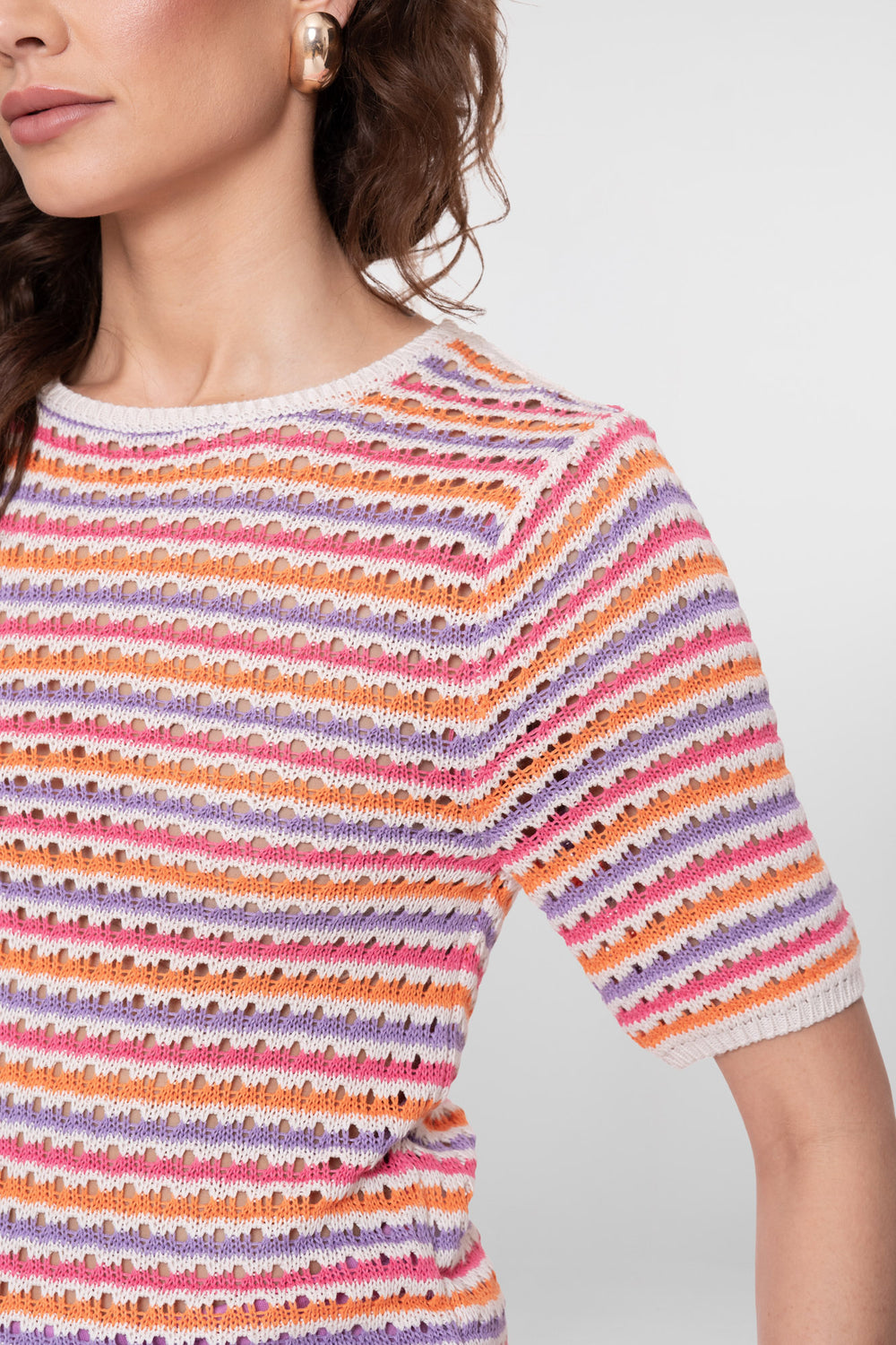 Geisha kleurrijke ajour pullover