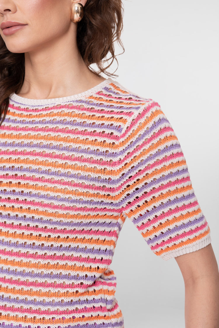 Geisha kleurrijke ajour pullover