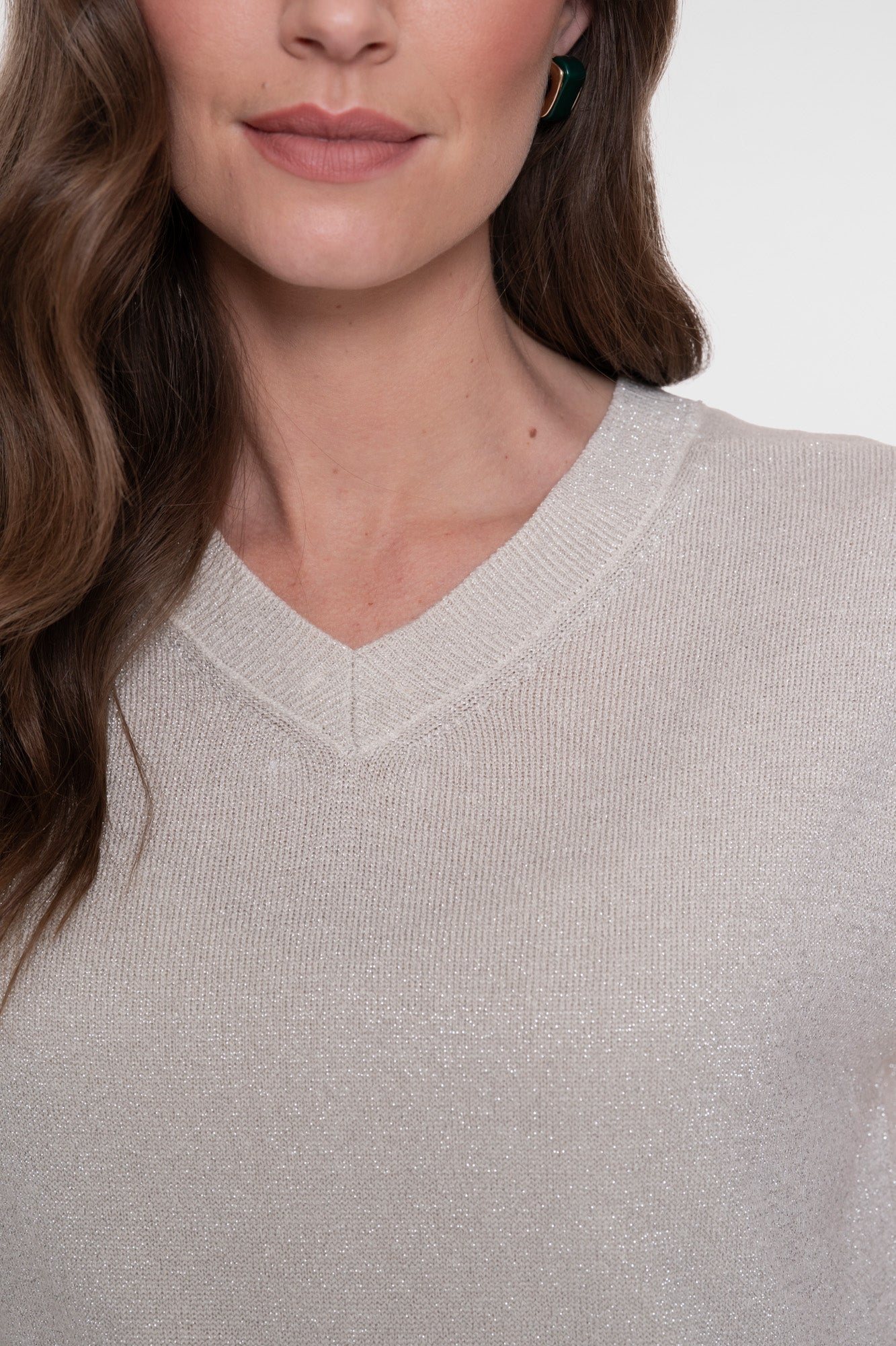 Geisha lurex top met V-hals