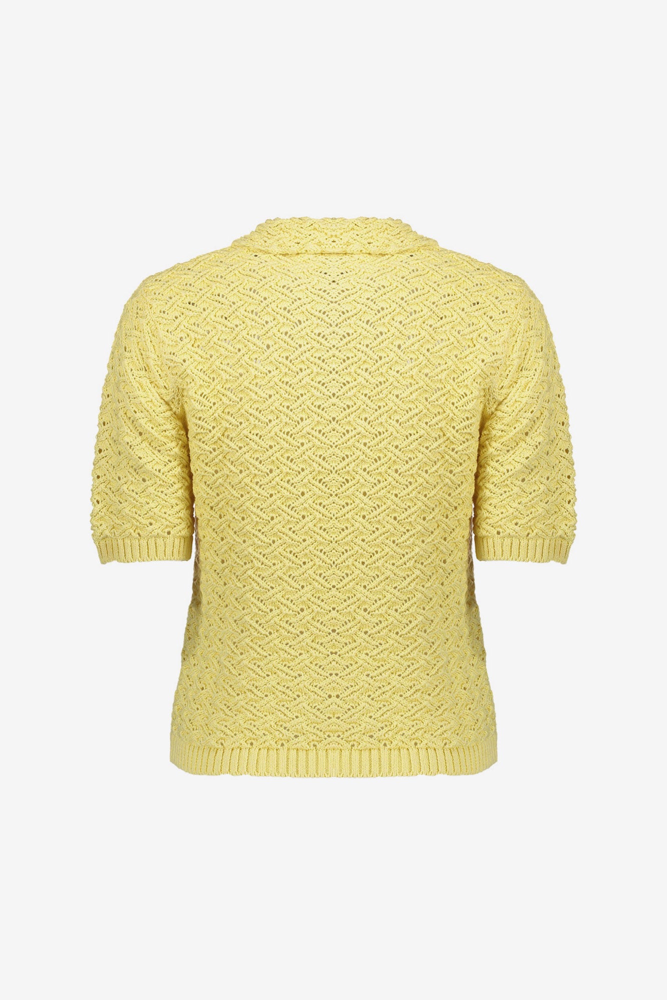 Geisha gebreide ajour pullover met kraag in butteryellow