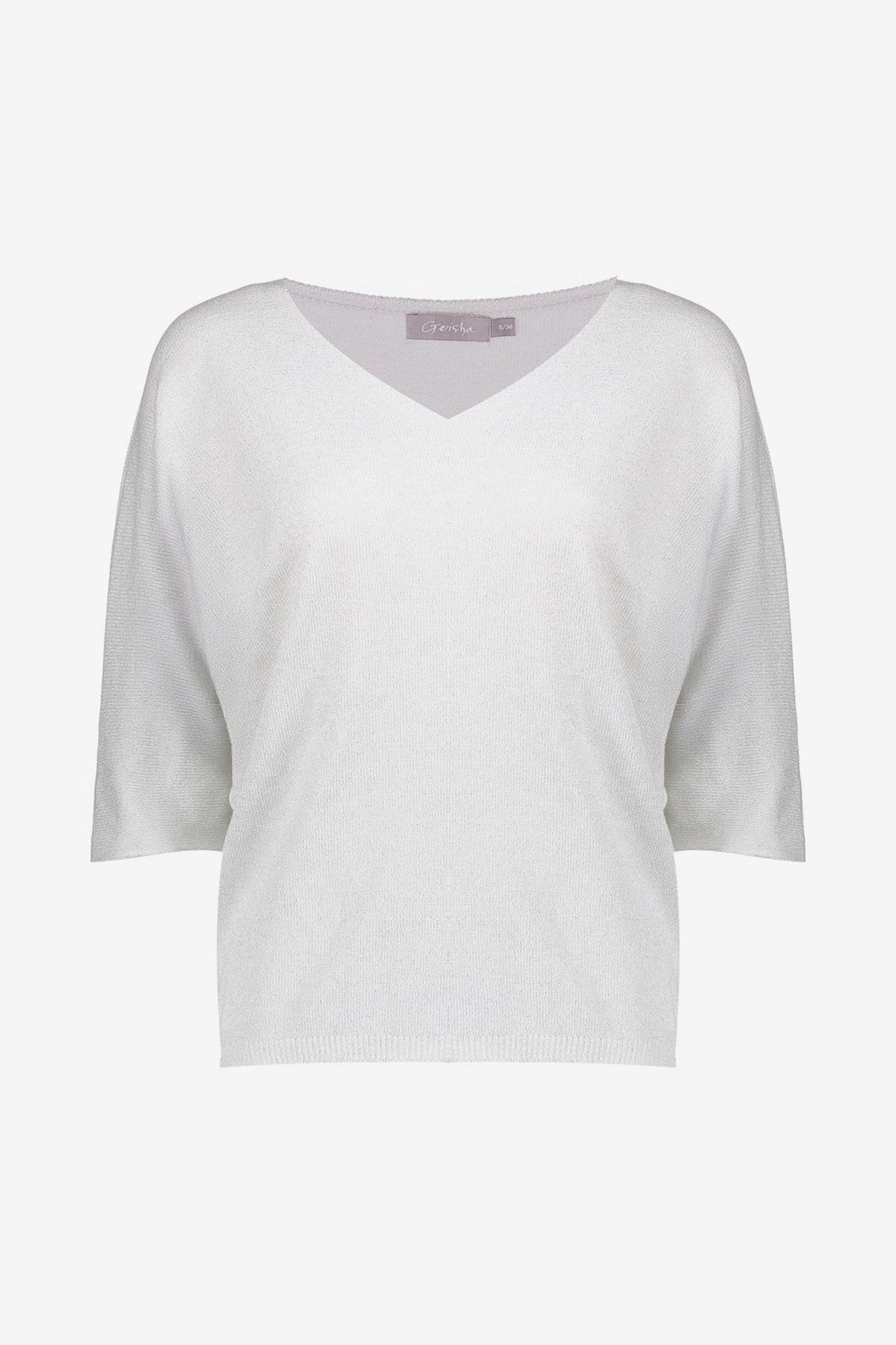 Geisha pullover met lurexdetail en V-hals