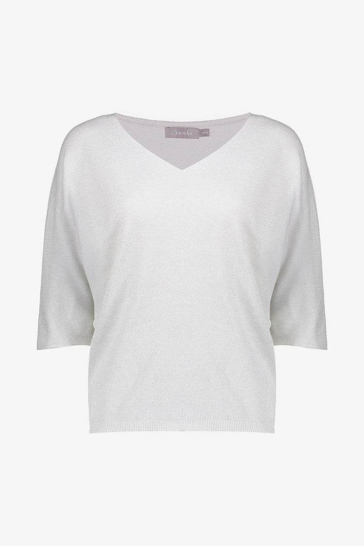 Geisha pullover met lurexdetail en V-hals
