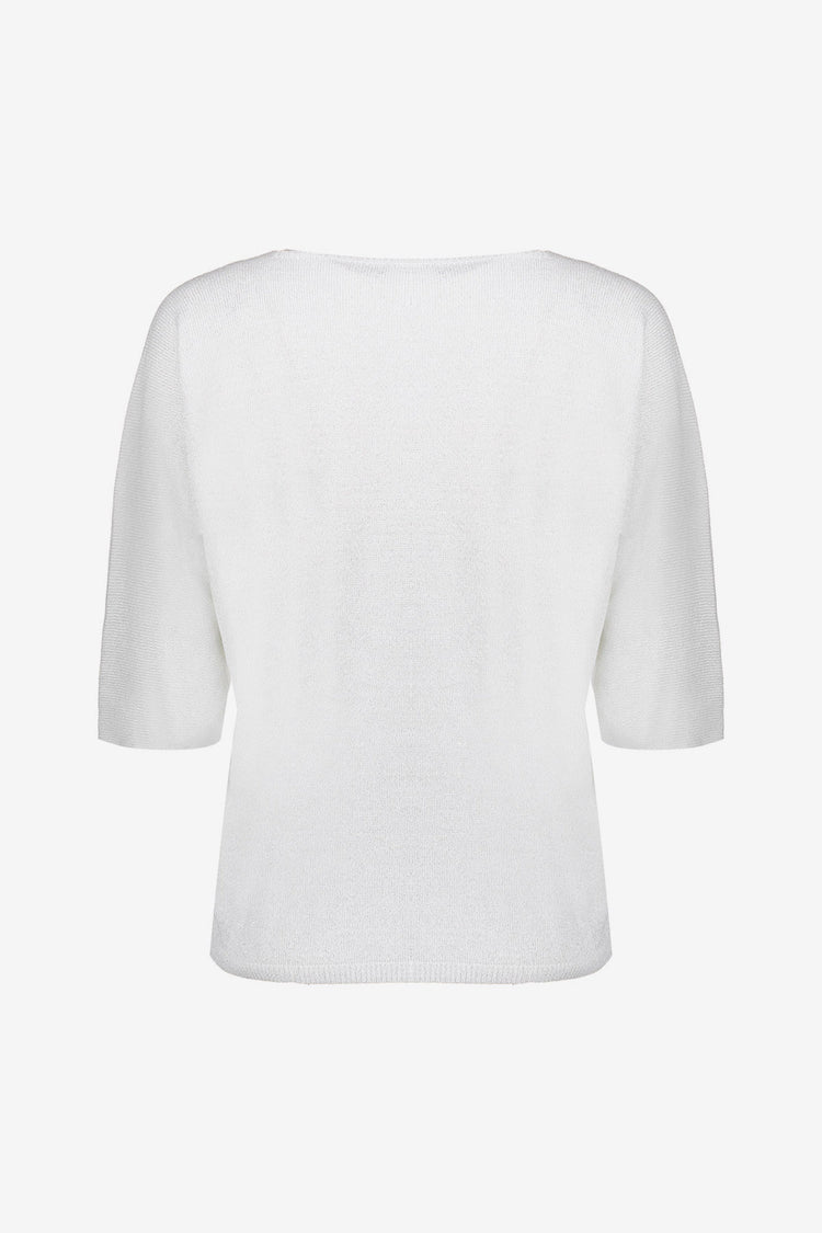 Geisha pullover met lurexdetail en V-hals