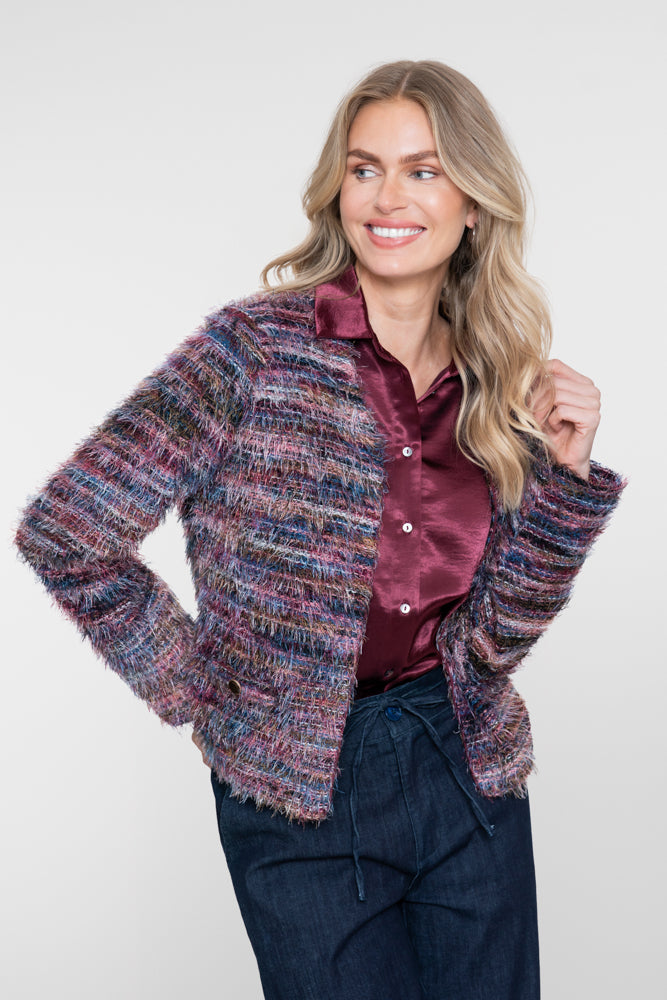 Geisha vest met meerkleurig dessin en zachte structuur – Shop de look