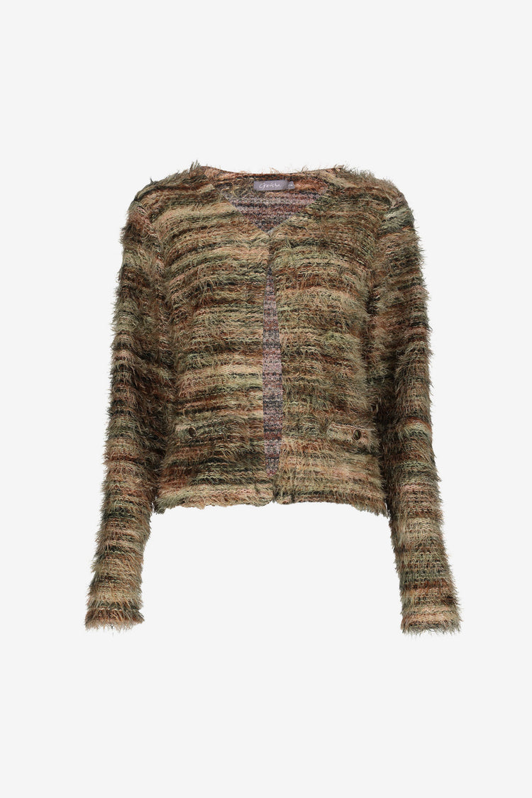 Geisha vest met meerkleurig dessin en zachte structuur