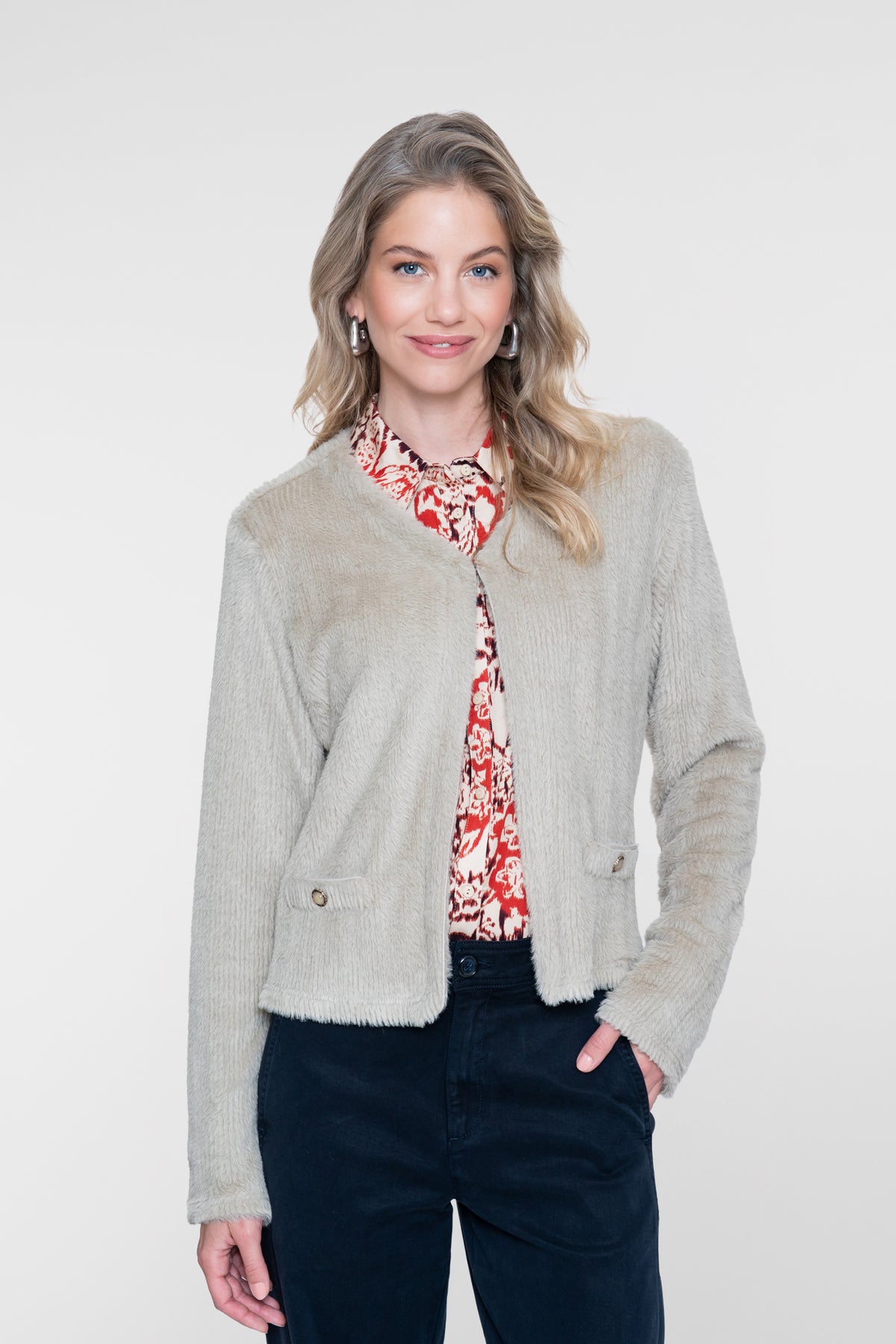 Geisha faux fur vest met zachte structuur – Shop de look