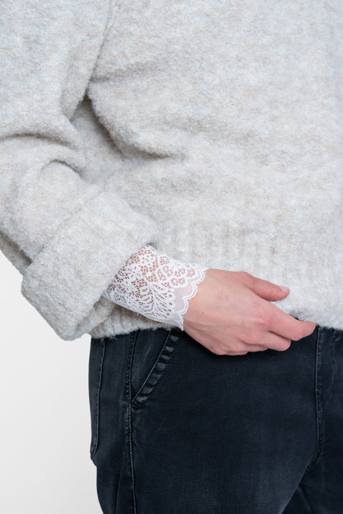 Geisha pullover met opstaande kraag en zachte structuur