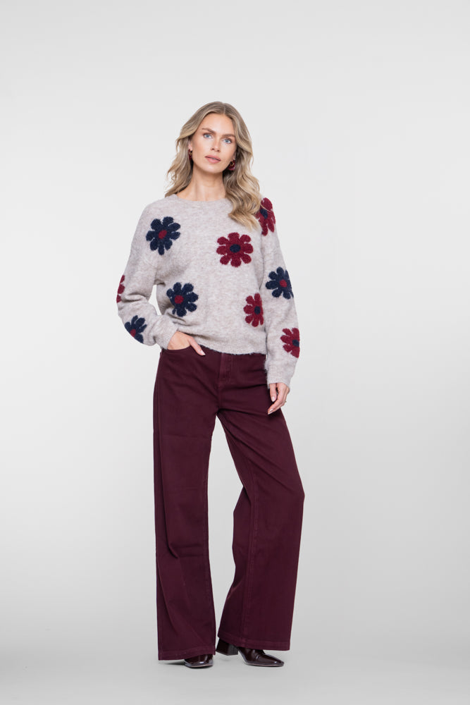 Geisha pullover met bloemdessin – Shop de look