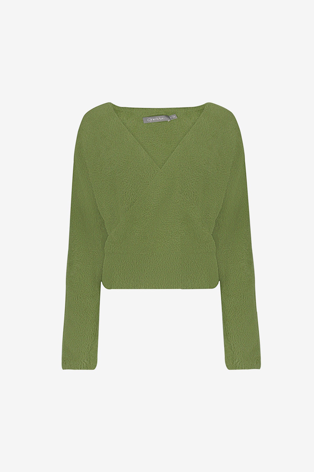 Geishe groene overslagtop met zachte structuur