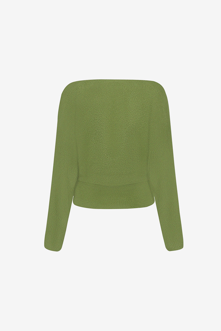 Geishe groene overslagtop met zachte structuur