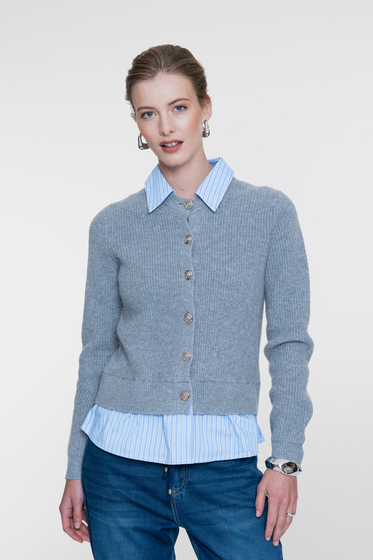 Geisha vest met blouse-effect en sierknopen