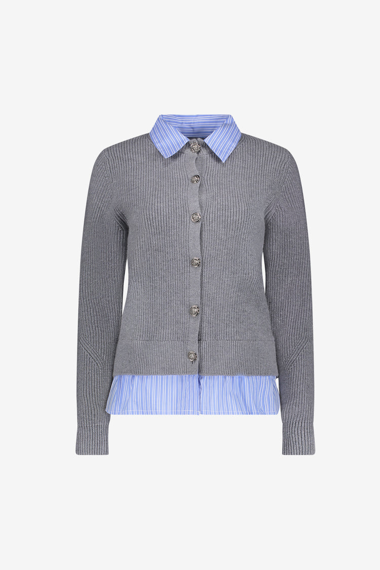 Geisha vest met blouse-effect en sierknopen