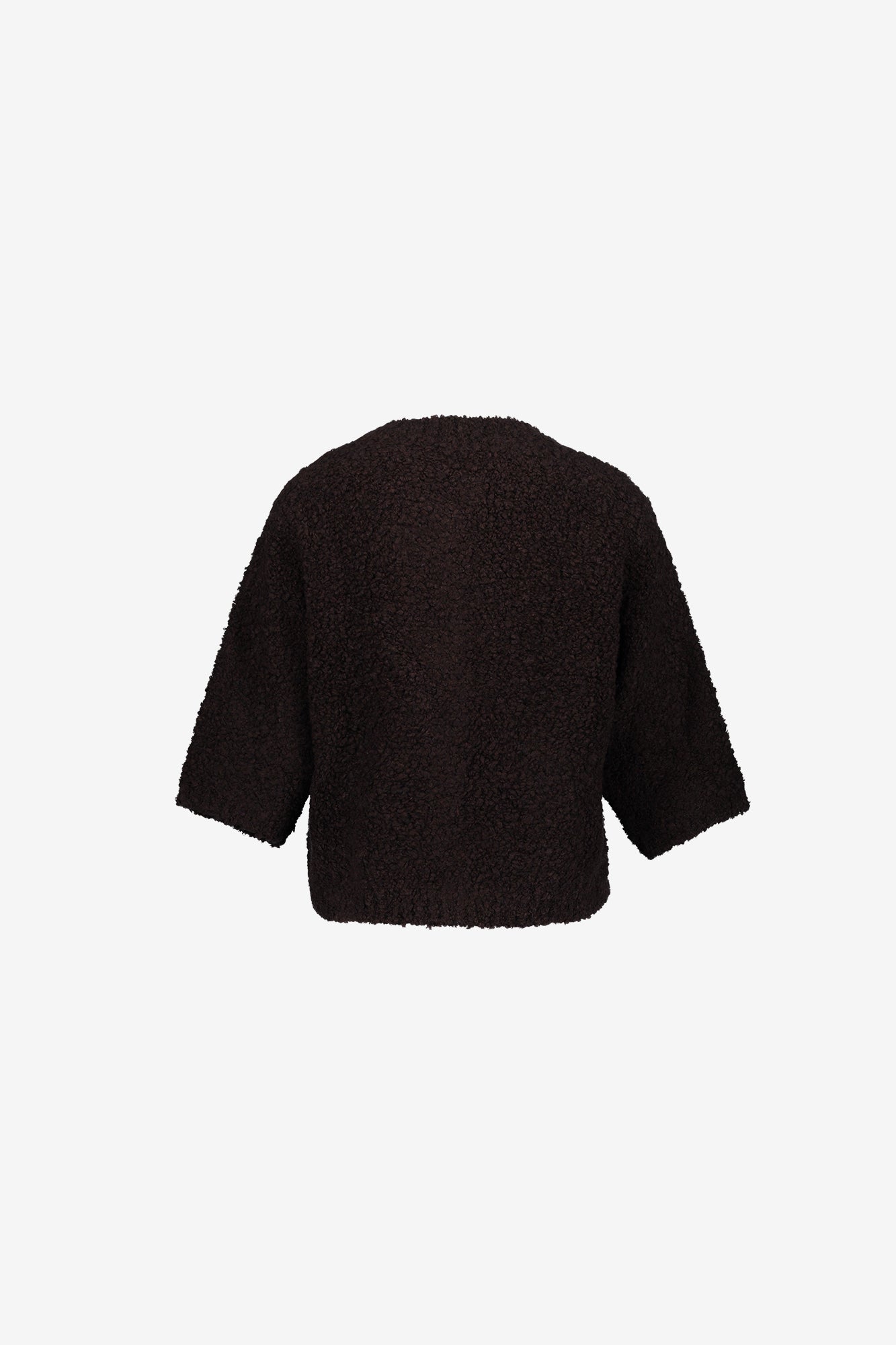 Geisha dames vest met bouclé structuur en sierknopen