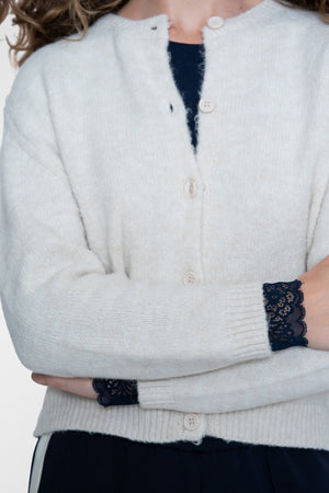 Geisha fijngebreid vest met ronde hals