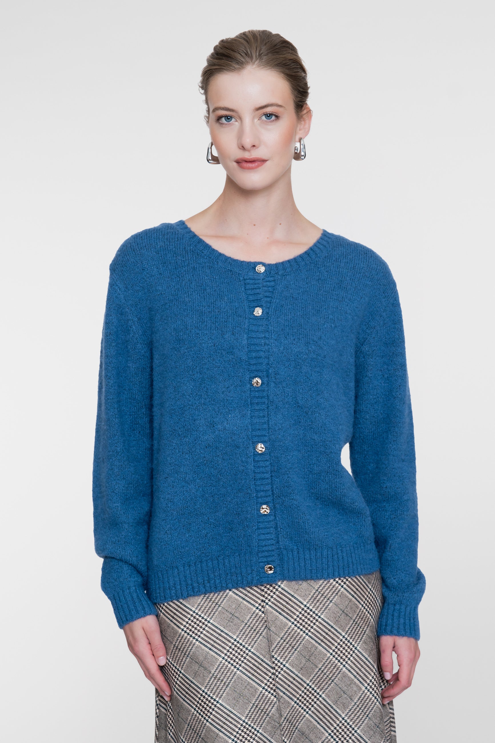 Geisha dames vest met ronde hals en sierknopen