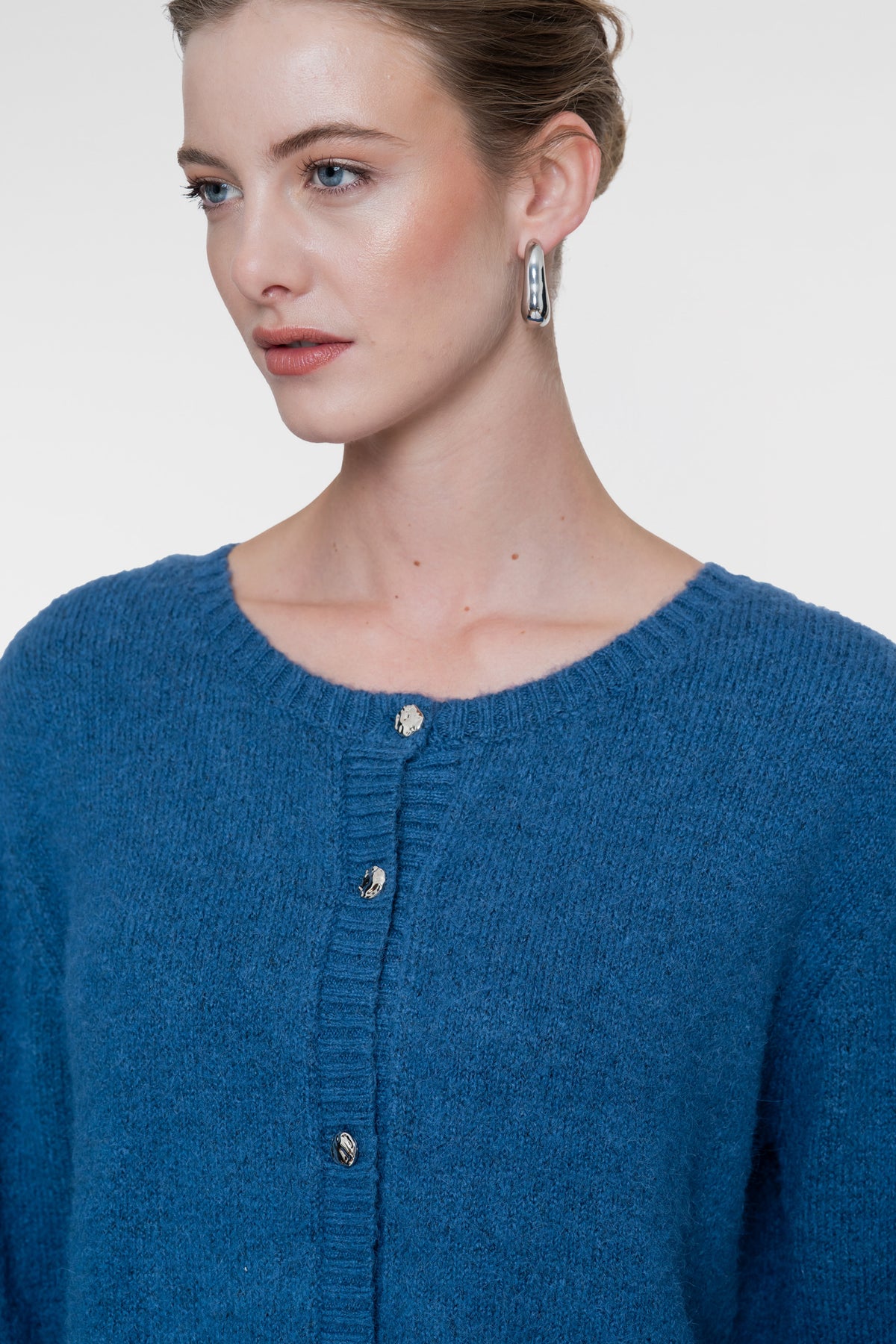 Geisha dames vest met ronde hals en sierknopen